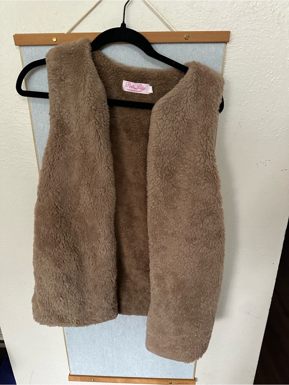 Pink Lily Plush Faux Shearling Vest